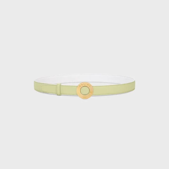 CELINE Disk Toka 25 mm Metal ve Çift Taraflı Kayış 25 mm Pürüzsüz ve Damarlı Dana Derisi CELINE Disk Toka 25 mm Metal ve Çift Taraflı Kayış 25 mm Pürüzsüz ve Damarlı Dana Derisi