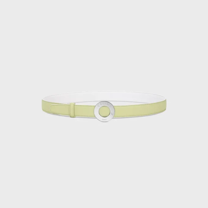 CELINE Disk Toka 25 mm Metal ve Çift Taraflı Kayış 25 mm Pürüzsüz ve Damarlı Dana Derisi CELINE Disk Toka 25 mm Metal ve Çift Taraflı Kayış 25 mm Pürüzsüz ve Damarlı Dana Derisi