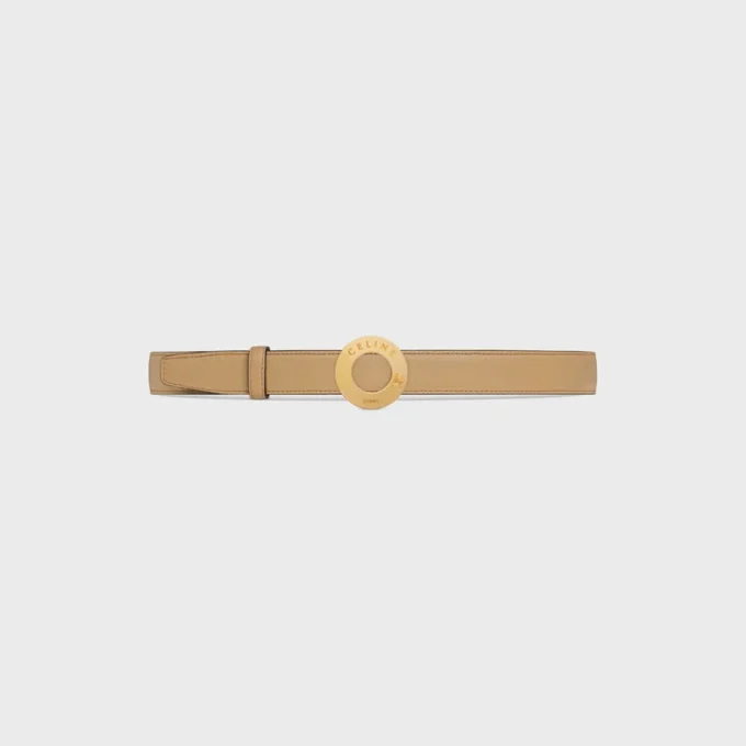 CELINE Disk Toka 25 mm Metal ve Çift Taraflı Kayış 25 mm Pürüzsüz ve Damarlı Dana Derisi CELINE Disk Toka 25 mm Metal ve Çift Taraflı Kayış 25 mm Pürüzsüz ve Damarlı Dana Derisi