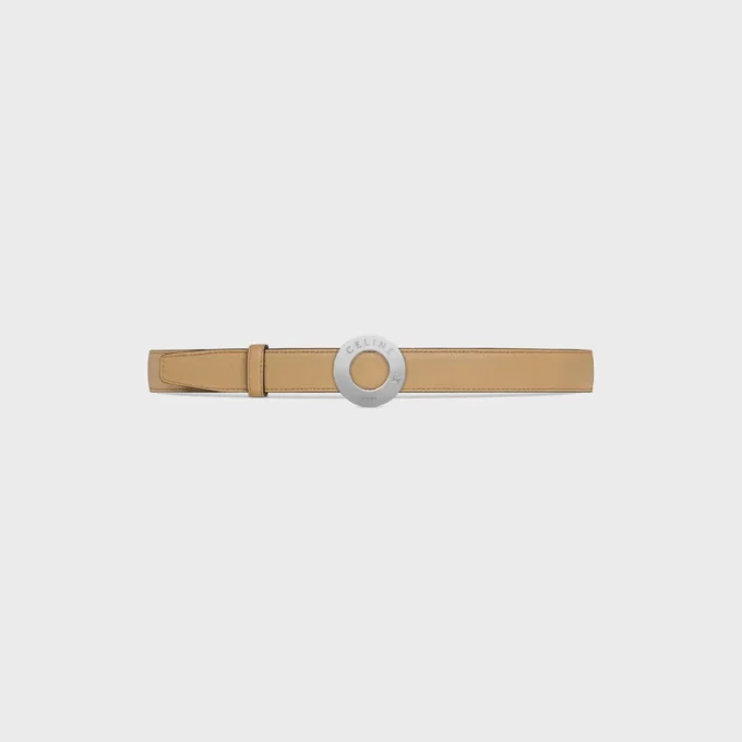 CELINE Disk Toka 25 mm Metal ve Çift Taraflı Kayış 25 mm Pürüzsüz ve Damarlı Dana Derisi CELINE Disk Toka 25 mm Metal ve Çift Taraflı Kayış 25 mm Pürüzsüz ve Damarlı Dana Derisi