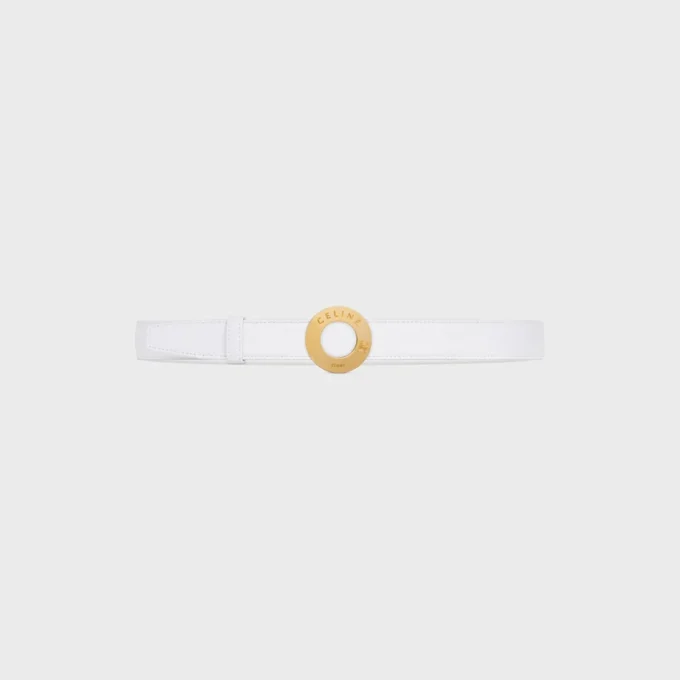 CELINE Disk Toka 25 mm Metal ve Çift Taraflı Kayış 25 mm Pürüzsüz ve Damarlı Dana Derisi CELINE Disk Toka 25 mm Metal ve Çift Taraflı Kayış 25 mm Pürüzsüz ve Damarlı Dana Derisi