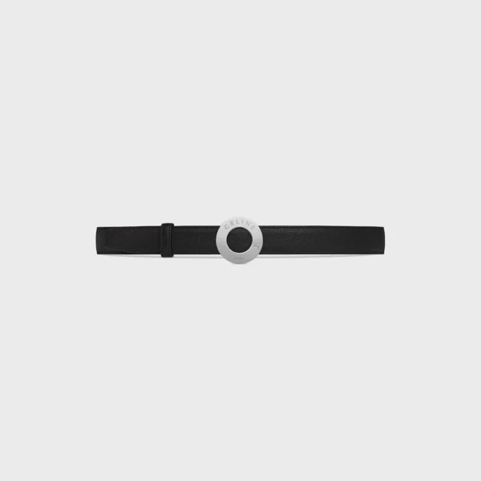 CELINE Disk Toka 25 mm Metal ve Çift Taraflı Kayış 25 mm Pürüzsüz ve Damarlı Dana Derisi CELINE Disk Toka 25 mm Metal ve Çift Taraflı Kayış 25 mm Pürüzsüz ve Damarlı Dana Derisi