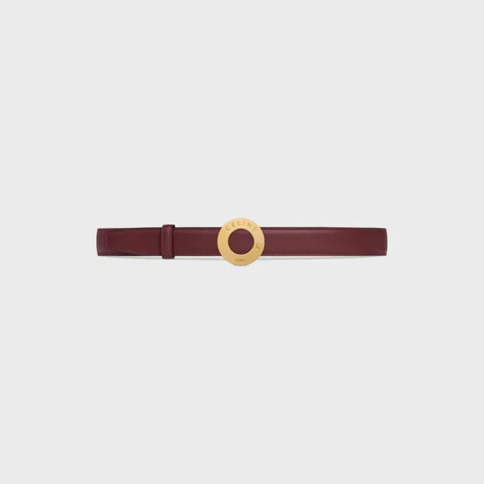 CELINE Disk Toka 25 mm Metal ve Çift Taraflı Kayış 25 mm Pürüzsüz ve Damarlı Dana Derisi CELINE Disk Toka 25 mm Metal ve Çift Taraflı Kayış 25 mm Pürüzsüz ve Damarlı Dana Derisi