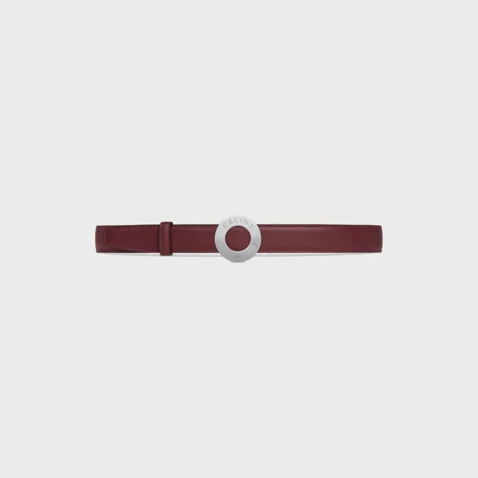 CELINE Disk Toka 25 mm Metal ve Çift Taraflı Kayış 25 mm Pürüzsüz ve Damarlı Dana Derisi CELINE Disk Toka 25 mm Metal ve Çift Taraflı Kayış 25 mm Pürüzsüz ve Damarlı Dana Derisi