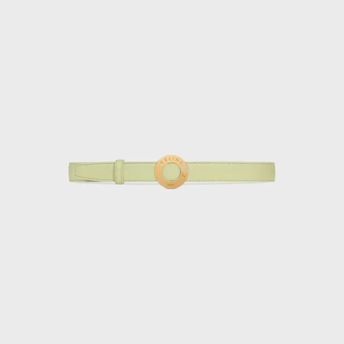 CELINE Disk Toka 25 mm Metal ve Çift Taraflı Kayış 25 mm Pürüzsüz ve Damarlı Dana Derisi CELINE Disk Toka 25 mm Metal ve Çift Taraflı Kayış 25 mm Pürüzsüz ve Damarlı Dana Derisi