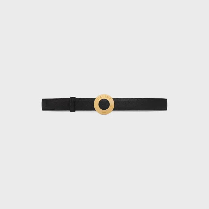 CELINE Disk Toka 25 mm Metal ve Çift Taraflı Kayış 25 mm Pürüzsüz ve Damarlı Dana Derisi CELINE Disk Toka 25 mm Metal ve Çift Taraflı Kayış 25 mm Pürüzsüz ve Damarlı Dana Derisi