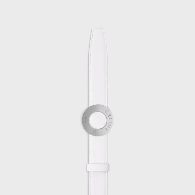 CELINE Disk Toka 25 mm Metal ve Çift Taraflı Kayış 25 mm Pürüzsüz ve Damarlı Dana Derisi CELINE Disk Toka 25 mm Metal ve Çift Taraflı Kayış 25 mm Pürüzsüz ve Damarlı Dana Derisi