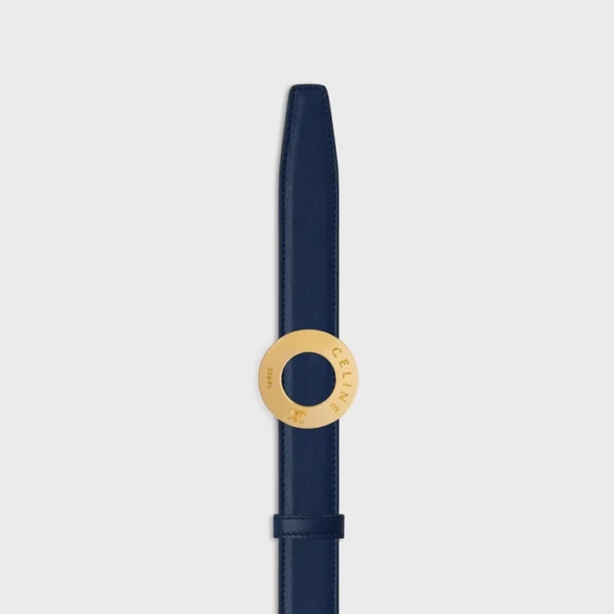CELINE Disk Toka 25 mm Metal ve Çift Taraflı Kayış 25 mm Pürüzsüz ve Damarlı Dana Derisi CELINE Disk Toka 25 mm Metal ve Çift Taraflı Kayış 25 mm Pürüzsüz ve Damarlı Dana Derisi