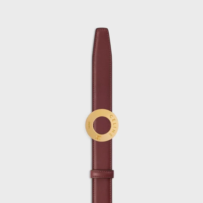 CELINE Disk Toka 25 mm Metal ve Çift Taraflı Kayış 25 mm Pürüzsüz ve Damarlı Dana Derisi CELINE Disk Toka 25 mm Metal ve Çift Taraflı Kayış 25 mm Pürüzsüz ve Damarlı Dana Derisi