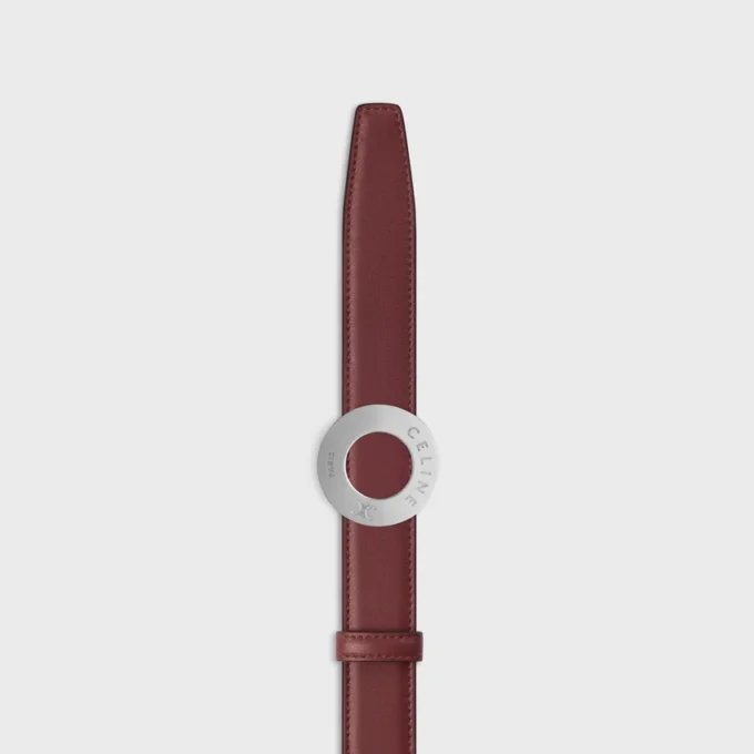 CELINE Disk Toka 25 mm Metal ve Çift Taraflı Kayış 25 mm Pürüzsüz ve Damarlı Dana Derisi CELINE Disk Toka 25 mm Metal ve Çift Taraflı Kayış 25 mm Pürüzsüz ve Damarlı Dana Derisi
