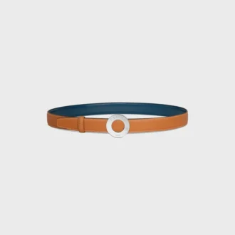 CELINE Disk Toka 25 mm Metal ve Çift Taraflı Kayış 25 mm Taurillon ve Doğal Dana Derisi