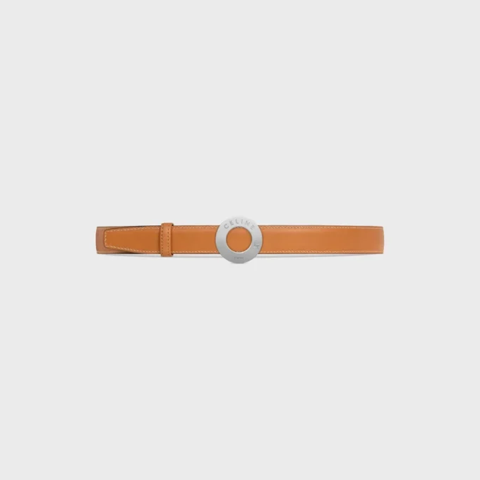 CELINE Disk Toka 25 mm Metal ve Çift Taraflı Kayış 25 mm Taurillon ve Doğal Dana Derisi CELINE Disk Toka 25 mm Metal ve Çift Taraflı Kayış 25 mm Taurillon ve Doğal Dana Derisi