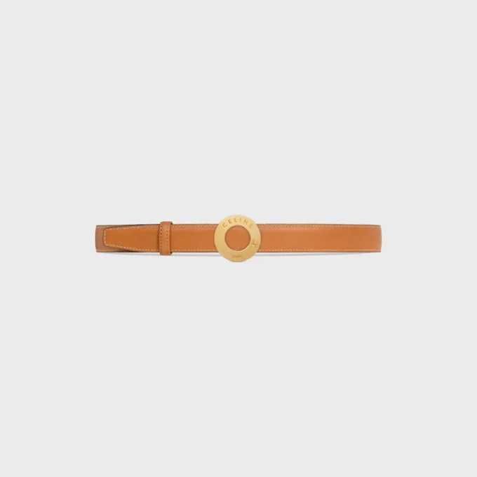 CELINE Disk Toka 25 mm Metal ve Çift Taraflı Kayış 25 mm Taurillon ve Doğal Dana Derisi CELINE Disk Toka 25 mm Metal ve Çift Taraflı Kayış 25 mm Taurillon ve Doğal Dana Derisi