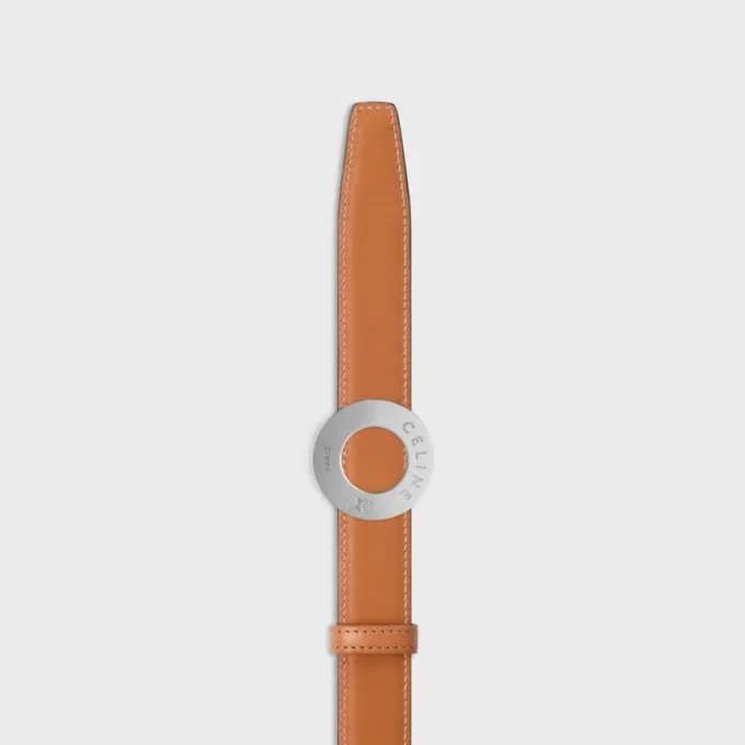 CELINE Disk Toka 25 mm Metal ve Çift Taraflı Kayış 25 mm Taurillon ve Doğal Dana Derisi CELINE Disk Toka 25 mm Metal ve Çift Taraflı Kayış 25 mm Taurillon ve Doğal Dana Derisi