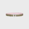 CELINE Disk Tokalı 25 mm Metal ve Çift Taraflı Taurillon Kayış 25 mm CELINE Disk Tokalı 25 mm Metal ve Çift Taraflı Taurillon Kayış 25 mm