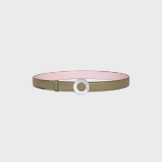 CELINE Disk Tokalı 25 mm Metal ve Çift Taraflı Taurillon Kayış 25 mm