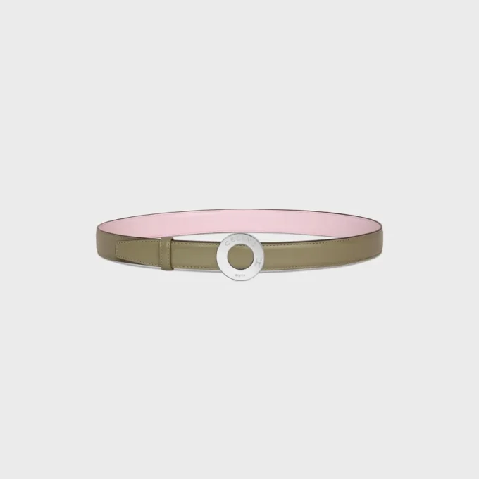 CELINE Disk Tokalı 25 mm Metal ve Çift Taraflı Taurillon Kayış 25 mm CELINE Disk Tokalı 25 mm Metal ve Çift Taraflı Taurillon Kayış 25 mm
