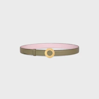 CELINE Disk Tokalı 25 mm Metal ve Çift Taraflı Taurillon Kayış 25 mm