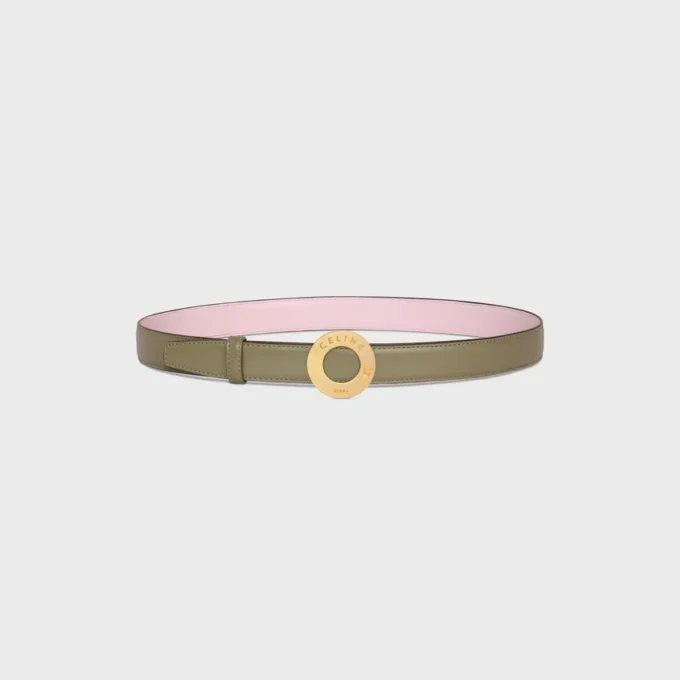 CELINE Disk Tokalı 25 mm Metal ve Çift Taraflı Taurillon Kayış 25 mm CELINE Disk Tokalı 25 mm Metal ve Çift Taraflı Taurillon Kayış 25 mm