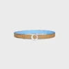 CELINE Disk Tokalı 25 mm Metal ve Çift Taraflı Taurillon Kayış 25 mm CELINE Disk Tokalı 25 mm Metal ve Çift Taraflı Taurillon Kayış 25 mm