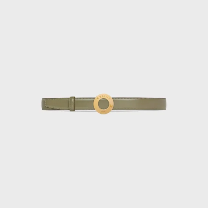 CELINE Disk Tokalı 25 mm Metal ve Çift Taraflı Taurillon Kayış 25 mm CELINE Disk Tokalı 25 mm Metal ve Çift Taraflı Taurillon Kayış 25 mm