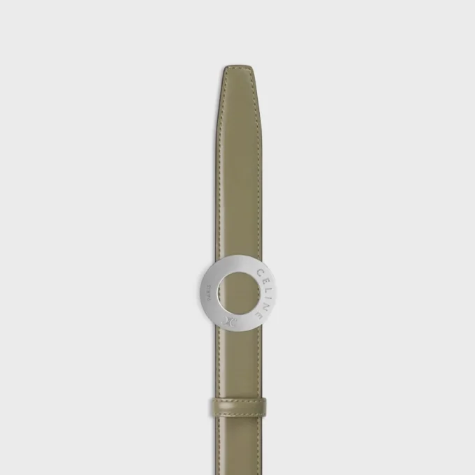 CELINE Disk Tokalı 25 mm Metal ve Çift Taraflı Taurillon Kayış 25 mm CELINE Disk Tokalı 25 mm Metal ve Çift Taraflı Taurillon Kayış 25 mm
