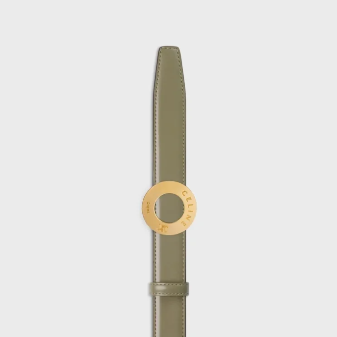 CELINE Disk Tokalı 25 mm Metal ve Çift Taraflı Taurillon Kayış 25 mm CELINE Disk Tokalı 25 mm Metal ve Çift Taraflı Taurillon Kayış 25 mm