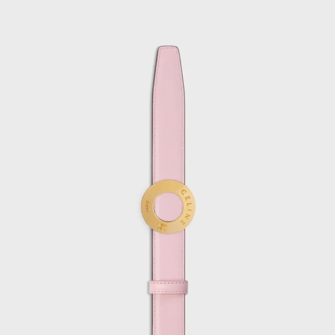 CELINE Disk Tokalı 25 mm Metal ve Çift Taraflı Taurillon Kayış 25 mm CELINE Disk Tokalı 25 mm Metal ve Çift Taraflı Taurillon Kayış 25 mm