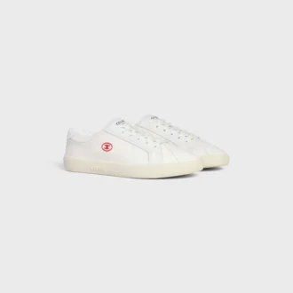 CELINE Lou Düşük Bağcıklı Sneaker, Kanvas ve Dana Derisi, Triomphe Desenli