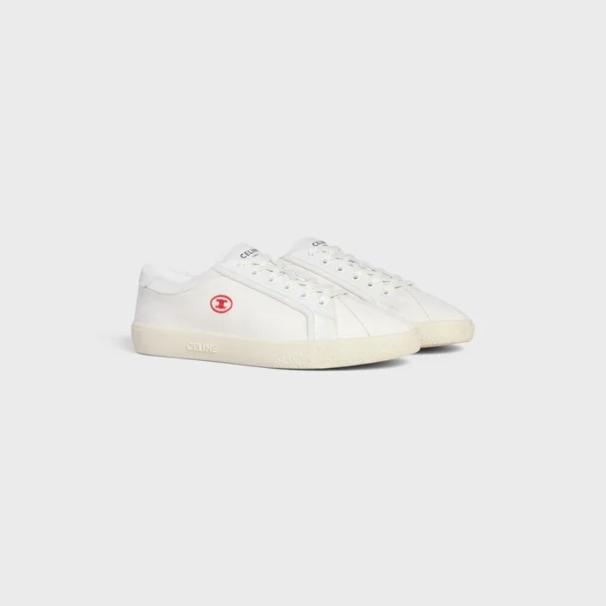 CELINE Lou Düşük Bağcıklı Sneaker, Kanvas ve Dana Derisi, Triomphe Desenli CELINE Lou Düşük Bağcıklı Sneaker, Kanvas ve Dana Derisi, Triomphe Desenli