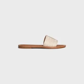 CELINE Lympia Mule, işlemeli pamuklu kanvas