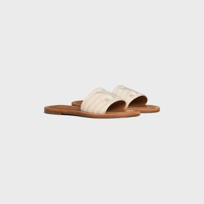 CELINE Lympia Mule, işlemeli pamuklu kanvas CELINE Lympia Mule, işlemeli pamuklu kanvas