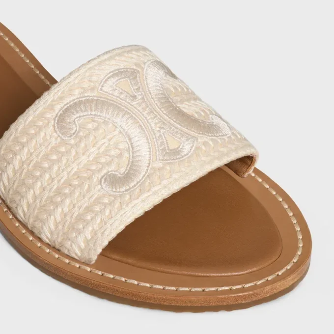 CELINE Lympia Mule, işlemeli pamuklu kanvas CELINE Lympia Mule, işlemeli pamuklu kanvas