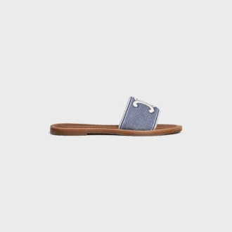 CELINE Lympia Mule, Çizgili Kumaş ve Triomphe