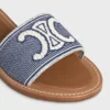 CELINE Lympia Mule, Çizgili Kumaş ve Triomphe CELINE Lympia Mule, Çizgili Kumaş ve Triomphe