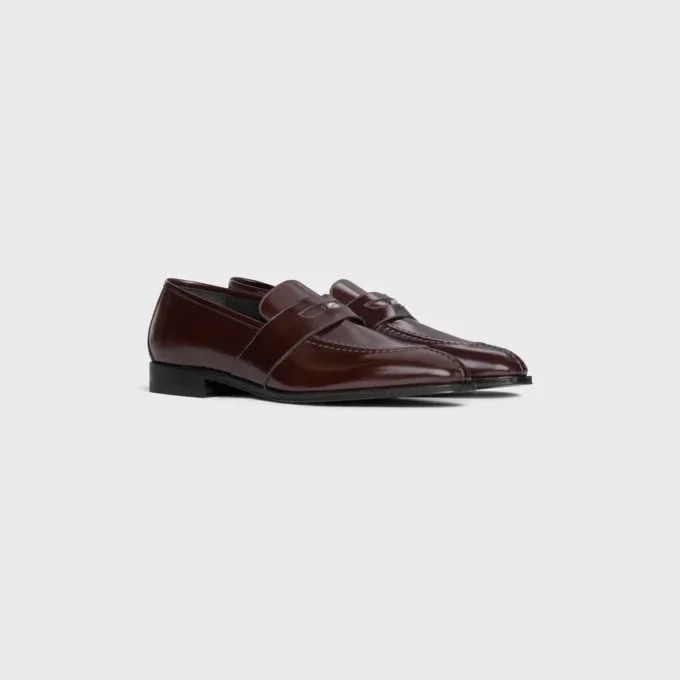 CELINE Malaquais Penny Triomphe Loafer, Parlak Boğa Derisi CELINE Malaquais Penny Triomphe Loafer, Parlak Boğa Derisi