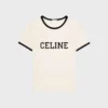 CELINE Pamuklu Jersey Normal Kesim Tişört CELINE Pamuklu Jersey Normal Kesim Tişört