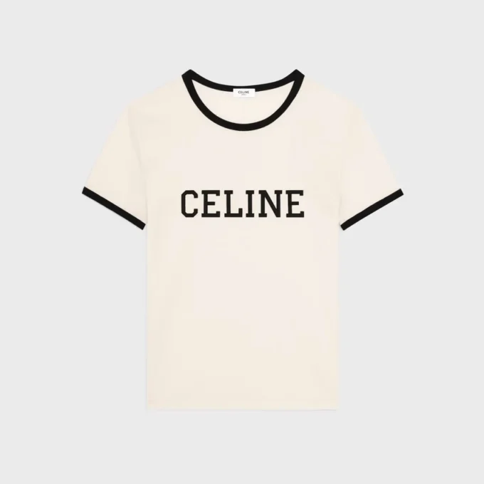CELINE Pamuklu Jersey Normal Kesim Tişört CELINE Pamuklu Jersey Normal Kesim Tişört