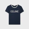 CELINE Pamuklu Jersey Normal Kesim Tişört CELINE Pamuklu Jersey Normal Kesim Tişört