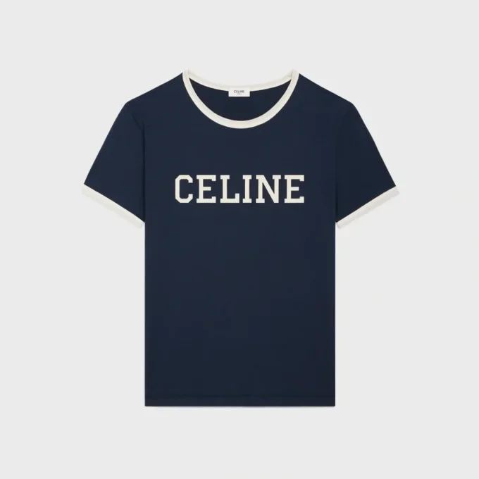 CELINE Pamuklu Jersey Normal Kesim Tişört CELINE Pamuklu Jersey Normal Kesim Tişört