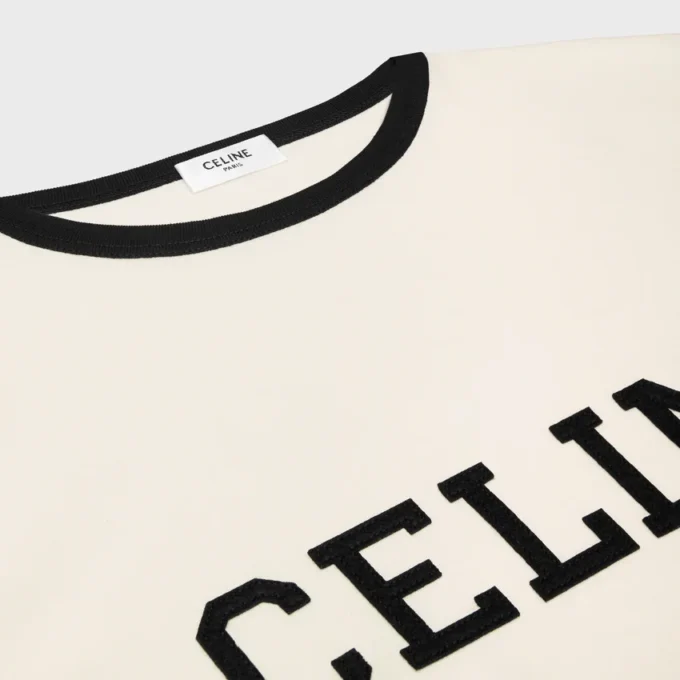 CELINE Pamuklu Jersey Normal Kesim Tişört CELINE Pamuklu Jersey Normal Kesim Tişört