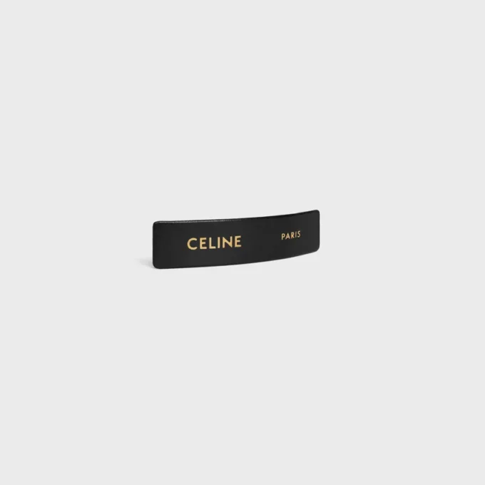 CELINE Paris Kuzu Derisi, Altın Kaplamalı Pirinç ve Çelik Saç Tokası CELINE Paris Kuzu Derisi, Altın Kaplamalı Pirinç ve Çelik Saç Tokası