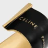 CELINE Ribbon Büyük Manşet, Emaye ve Pirinç, Altın Kaplama CELINE Ribbon Büyük Manşet, Emaye ve Pirinç, Altın Kaplama