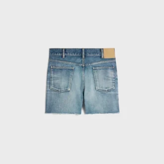 Elektrik Mavisi Yıkamalı Denim Kaykay Şortu