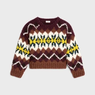 Fair Isle Yünlü Bisiklet Yaka Kazak