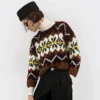 Fair Isle Yünlü Bisiklet Yaka Kazak Fair Isle Yünlü Bisiklet Yaka Kazak