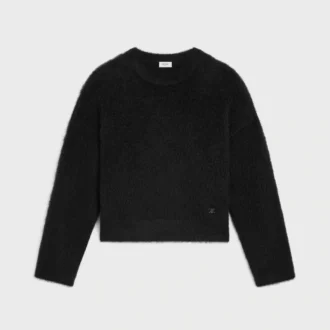 Fırçalanmış Mohair Crew Neck Kazak
