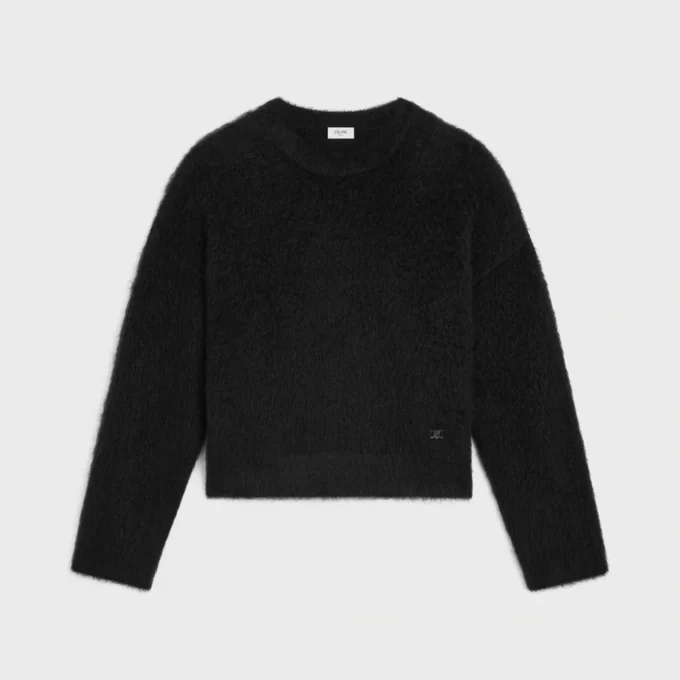Fırçalanmış Mohair Crew Neck Kazak Fırçalanmış Mohair Crew Neck Kazak