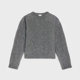 Fırçalanmış Mohair Crew Neck Kazak