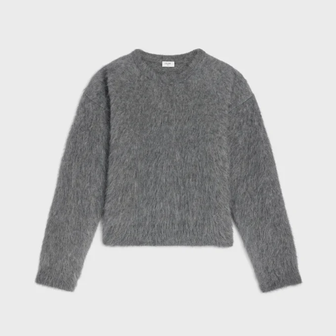 Fırçalanmış Mohair Crew Neck Kazak Fırçalanmış Mohair Crew Neck Kazak